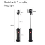 USB Charging Magnetic BBQ LED Light,Zoomable and flexible light head with COB side light 