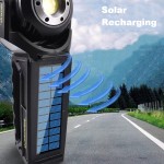 Multi-functions Portable Dual Lights Torch, with Solar Charging,Power Bank,Emergency Light