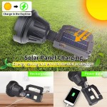 Solar Rechargeable Searchlight,with Color Filter,Power Bank,Side Camping Light,Red&Blue Warning Light