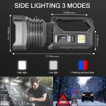 Dual Lights  Spotlight with Power Bank,Side Camping Light,Red&Blue Warning Light