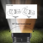 Dual Lights  Spotlight with Power Bank,Side Camping Light,Red&Blue Warning Light