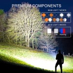 Dual Lights  Spotlight with Power Bank,Side Camping Light,Red&Blue Warning Light