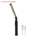 Foldable Cordless Aluminium LED work light, with magnet base, Red warning light,Torch on the top