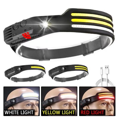 Multi-color rechargeable camping induction headlamp