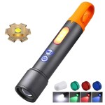 Rechargeable Multi Colors LED Camping/Hiking/Hunting/Fishing flashlight