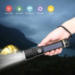 Multi-function Zoomable Solar Flashlight with Power Bank,Compass 