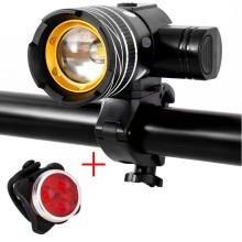 2 PACK, USB Rechargeable Bicycle Headlight plus Rechargeable Taillight