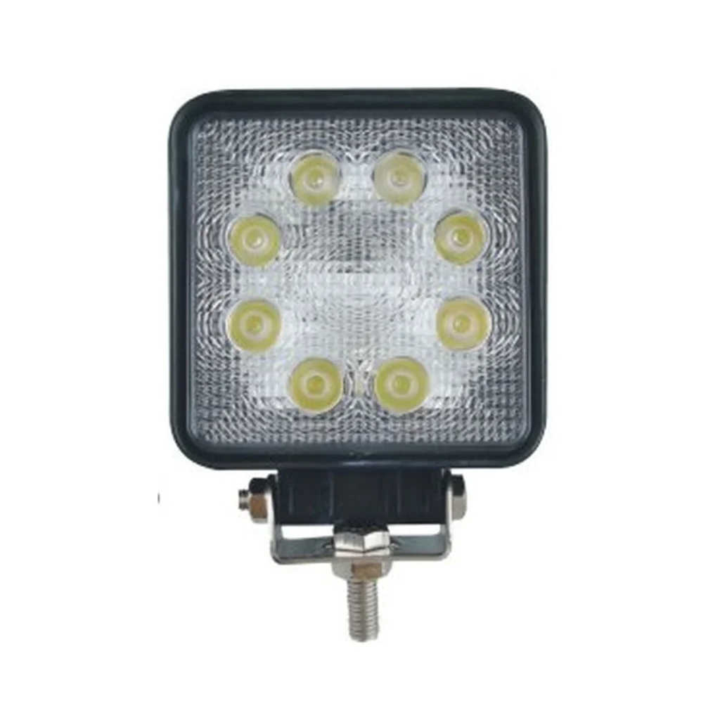 EV-006-24W automotive LED work light, front view with mounting bracket