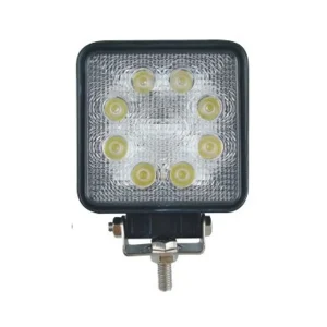 EV-006-24W automotive LED work light, front view with mounting bracket